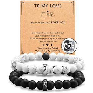 Matching Couple Ring Bracelets Gifts for Boyfriend Husband Fiance Soulmate